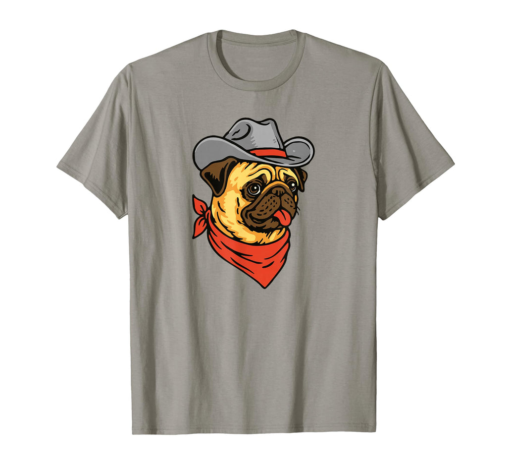 Funny Cowboy Pug Drawing Fawn T-Shirt - Trendy Graphic for Adults - T-Shirt, Sweatshirt, Hoodie