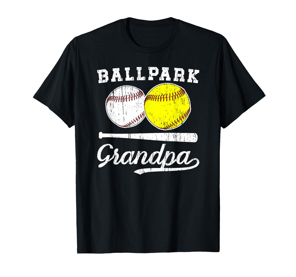 Ballpark Grandpa Softball Baseball T-Shirt - Custom Art Print Unisex - T-Shirt, Sweatshirt, Hoodie