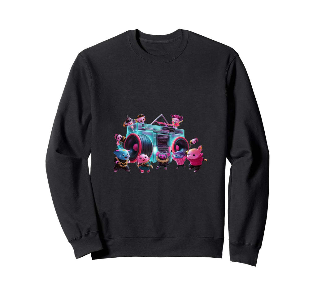 Anime Dance Party Boombox Hiphop Old Sweatshirt - Aesthetic Graphic Unisex - T-Shirt, Sweatshirt, Hoodie