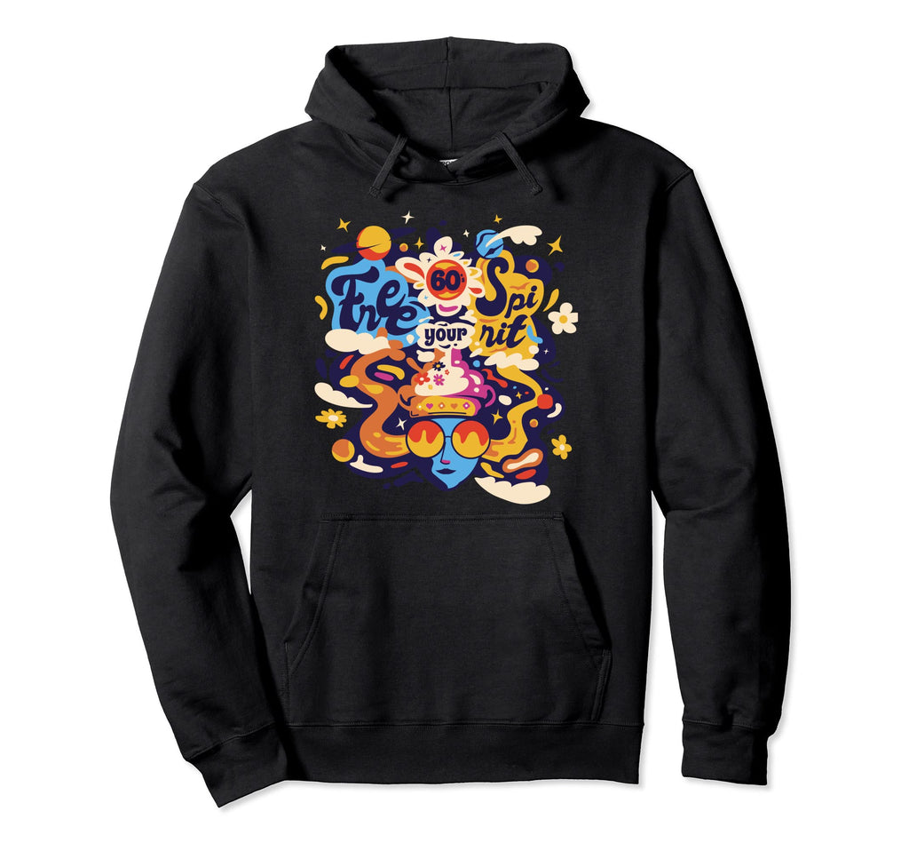 Free Your Spirit 60S Boho Peace Love Hoodie - Unique Graphic Men Women - T-Shirt, Sweatshirt, Hoodie