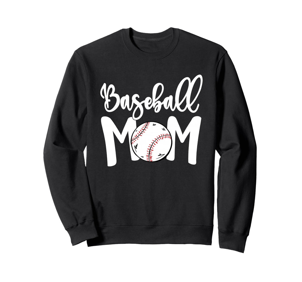 Funny Baseball Mom White Sweatshirt - Casual Everyday Wear for Adults - T-Shirt, Sweatshirt, Hoodie