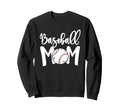 Baseball Mom White Softball Mom Sweatshirt - Aesthetic Graphic for Adults - T-Shirt, Sweatshirt, Hoodie