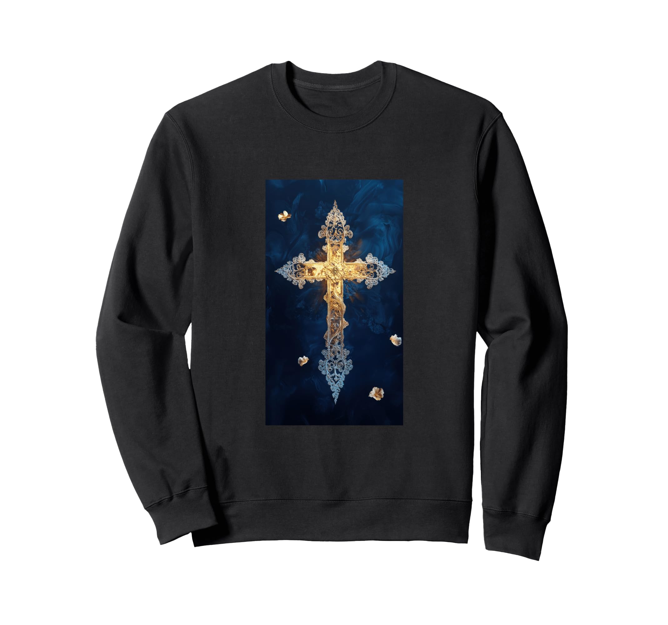 Gothic Cross Grunge Aesthetic Y2K Sweatshirt - Streetwear Style for Adults - T-Shirt, Sweatshirt, Hoodie