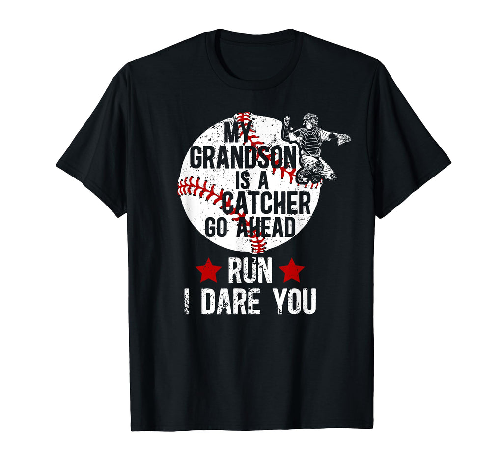 My Grandson Is Catcher Baseball Catcher T-Shirt - Graphic Print Men Women - T-Shirt, Sweatshirt, Hoodie