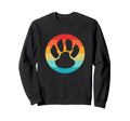 Dog Paw Silhouette Sunset 80S Sweatshirt - Fun Novelty Design Unisex - T-Shirt, Sweatshirt, Hoodie
