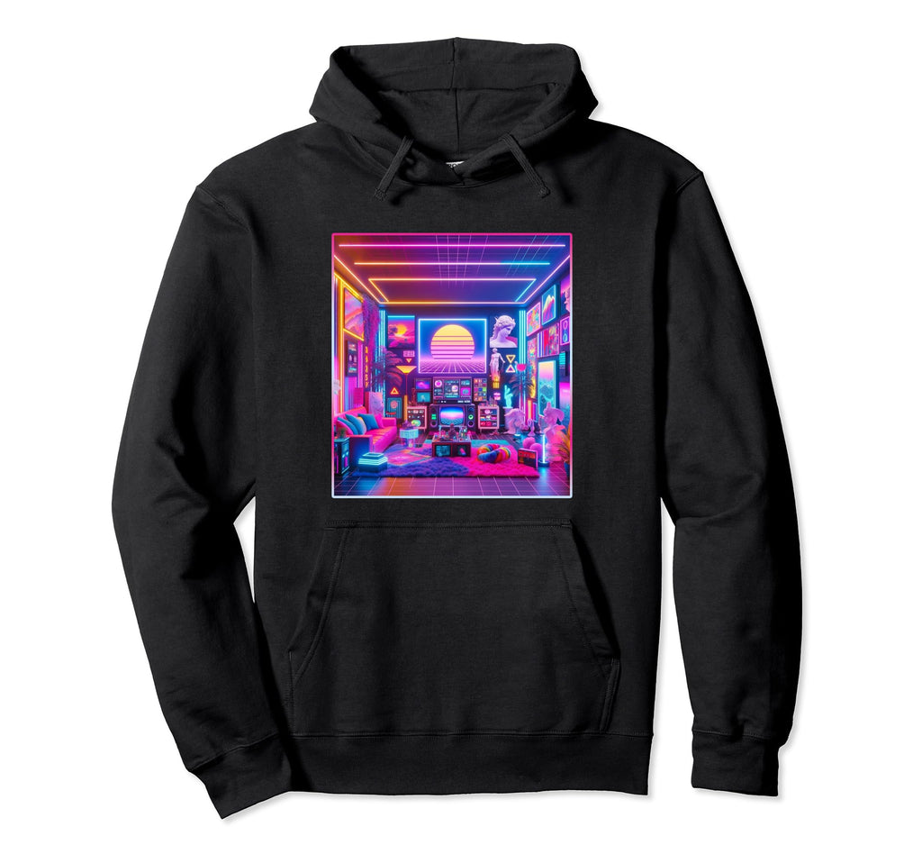 Vaporwave Aesthetic Sunset 80S 90S Colorful Hoodie - Unique Graphic Unisex - T-Shirt, Sweatshirt, Hoodie