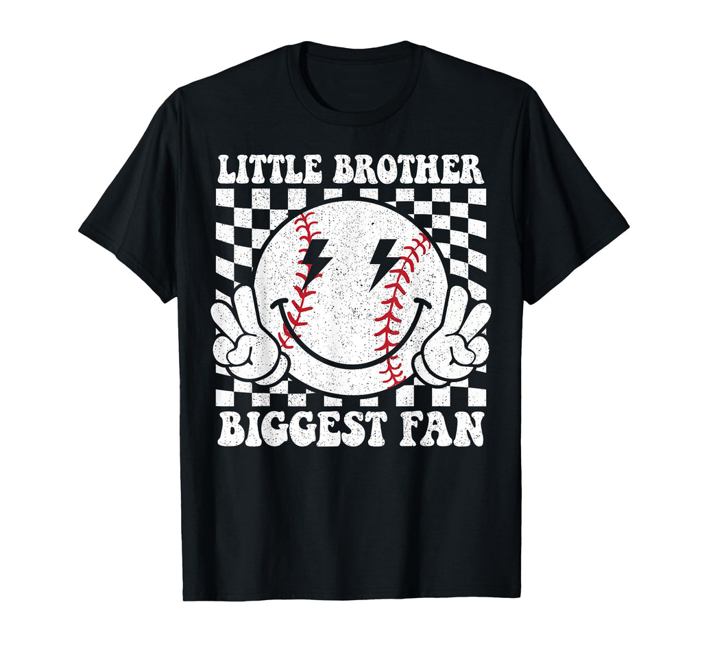 Little Brother Biggest Fan Baseball T-Shirt - Novelty Apparel for Adults - T-Shirt, Sweatshirt, Hoodie