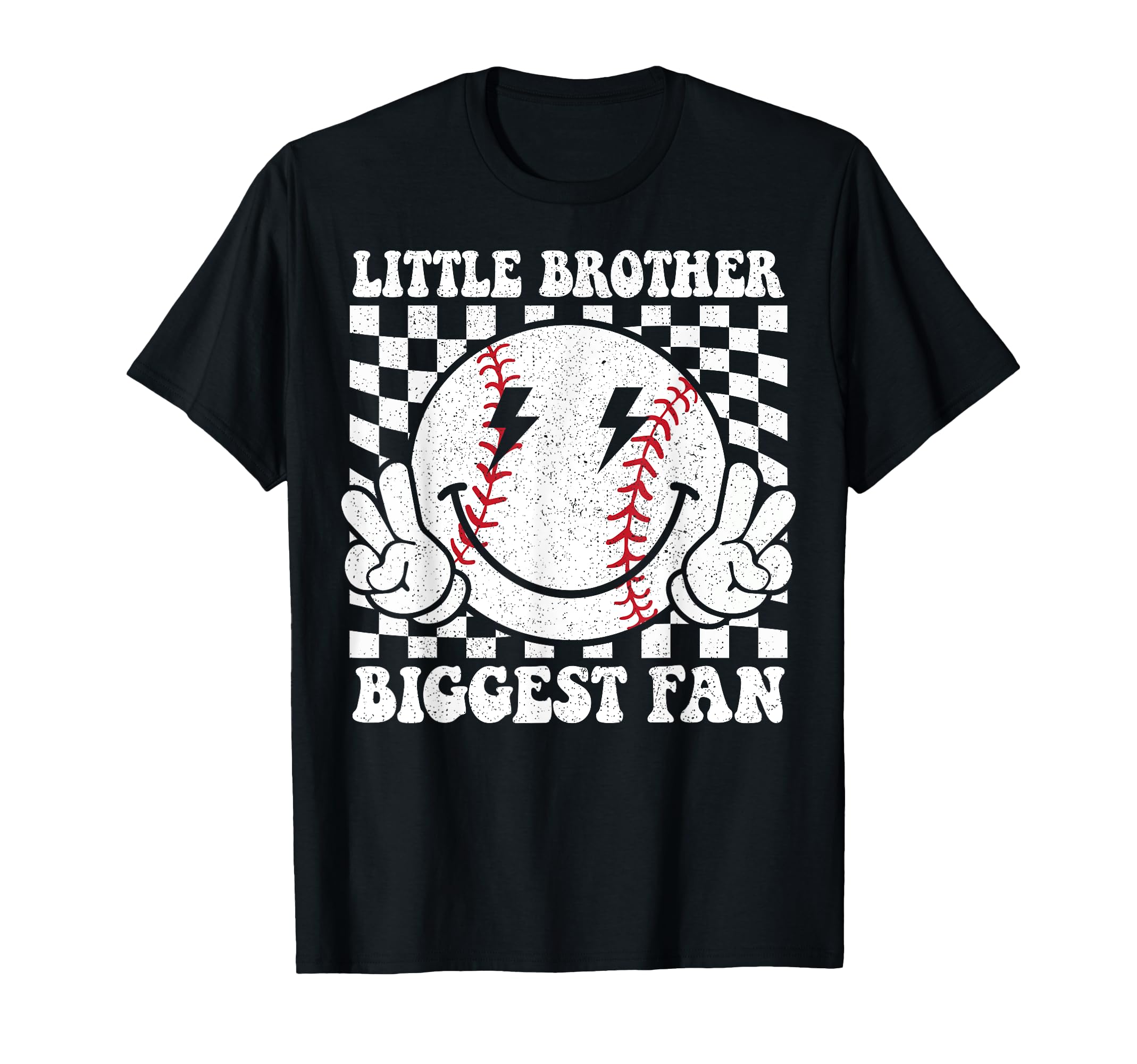 Little Brother Biggest Fan Baseball T-Shirt - Novelty Apparel for Adults - T-Shirt, Sweatshirt, Hoodie