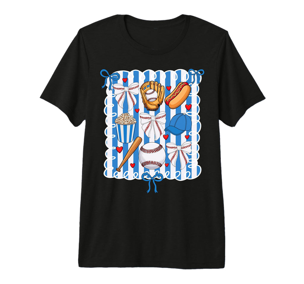 Baseball Coquette Bow Baseball Cheer Mom T-Shirt - Trendy Graphic Unisex - T-Shirt, Sweatshirt, Hoodie