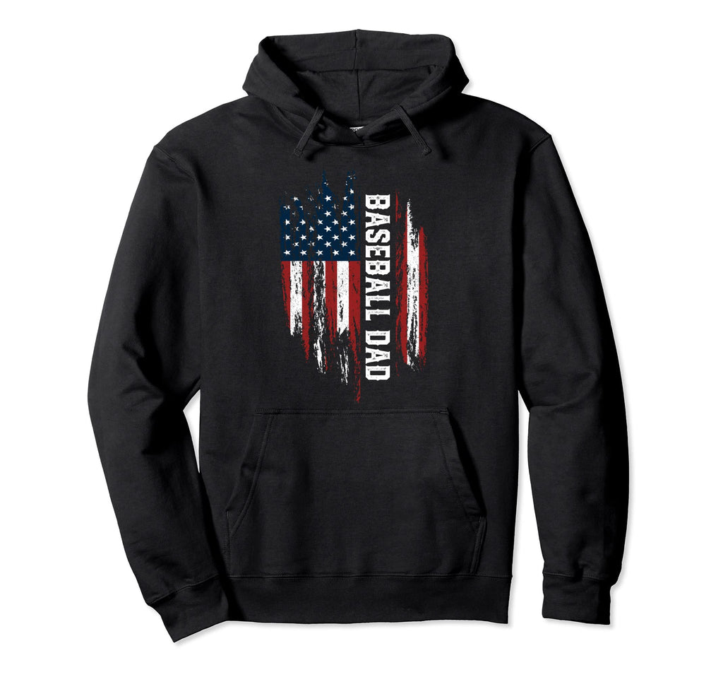 Baseball Dad American Flag 4Th July Hoodie - Trendy Graphic for Adults - T-Shirt, Sweatshirt, Hoodie