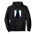 Emerald Gaze Black Cat Lofi Hoodie - Fun Novelty Design Men Women - T-Shirt, Sweatshirt, Hoodie