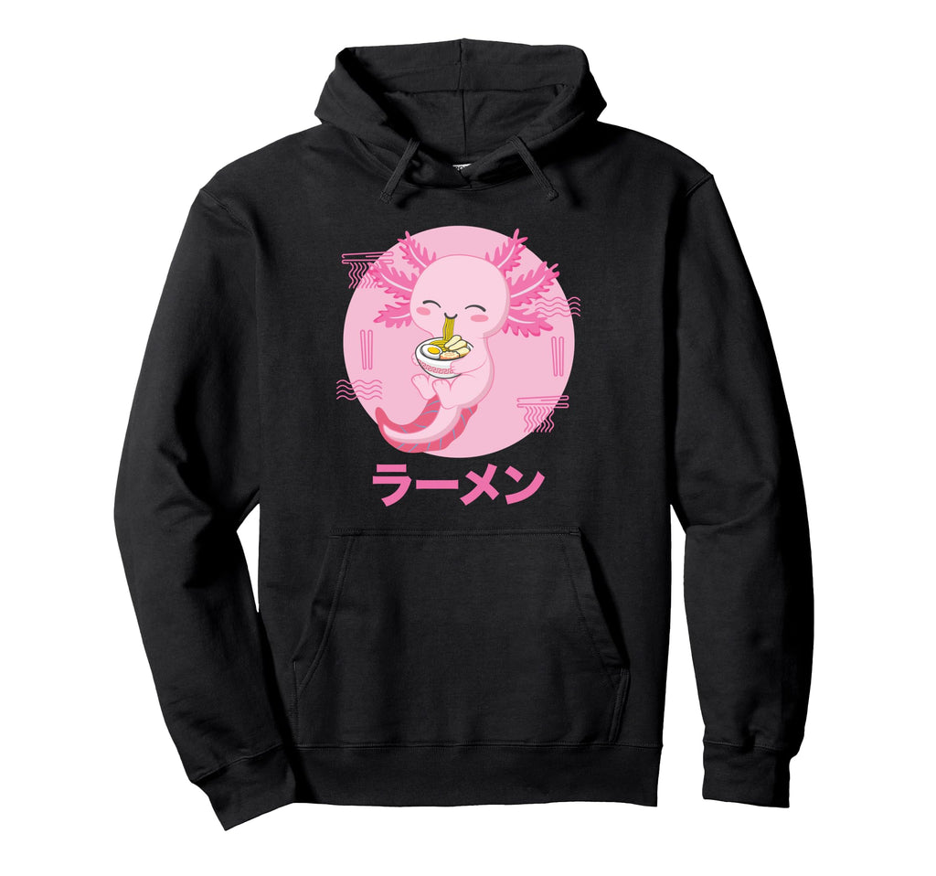 Axolotl Ramen Kawaii Otaku Japanese Hoodie - Aesthetic Graphic for Adults - T-Shirt, Sweatshirt, Hoodie