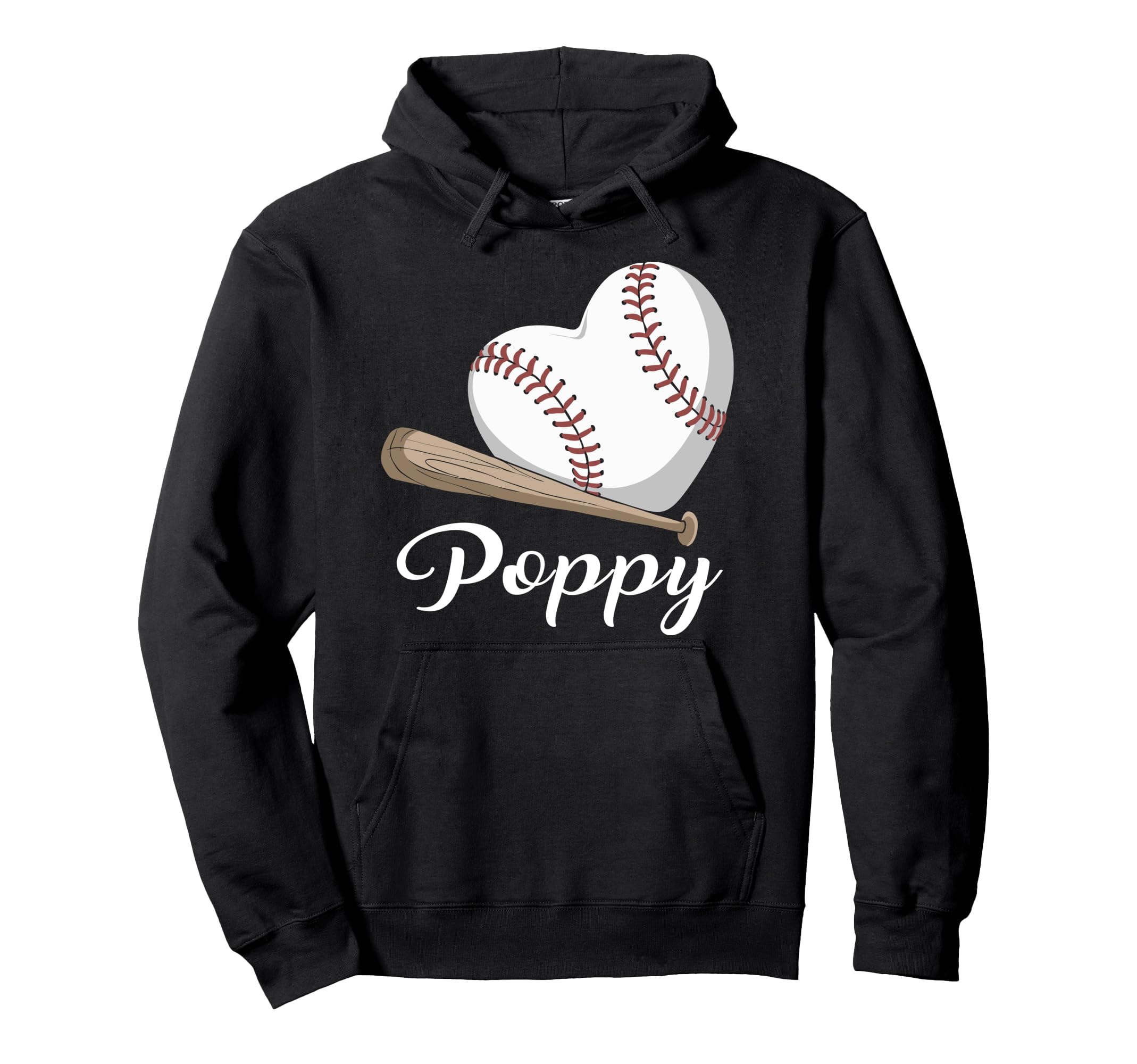 Baseball Heart Baseball Poppy Family Hoodie - Unique Graphic Unisex - T-Shirt, Sweatshirt, Hoodie
