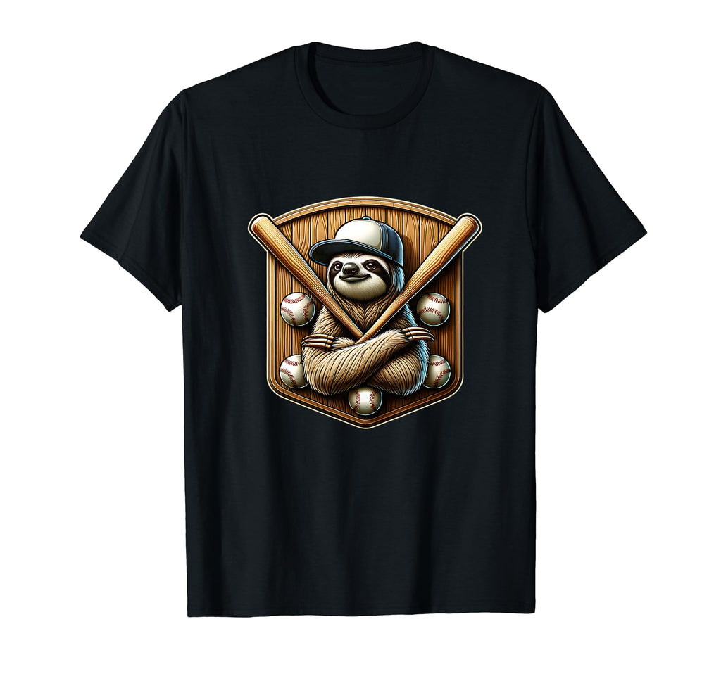 Funny Sloth Baseball Sports Softball T-Shirt - Graphic Print for Adults - T-Shirt, Sweatshirt, Hoodie