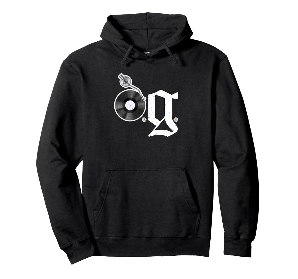 Old School Og Hip Hop Head Vinyl Cds Hoodie - Graphic Print for Adults - T-Shirt, Sweatshirt, Hoodie