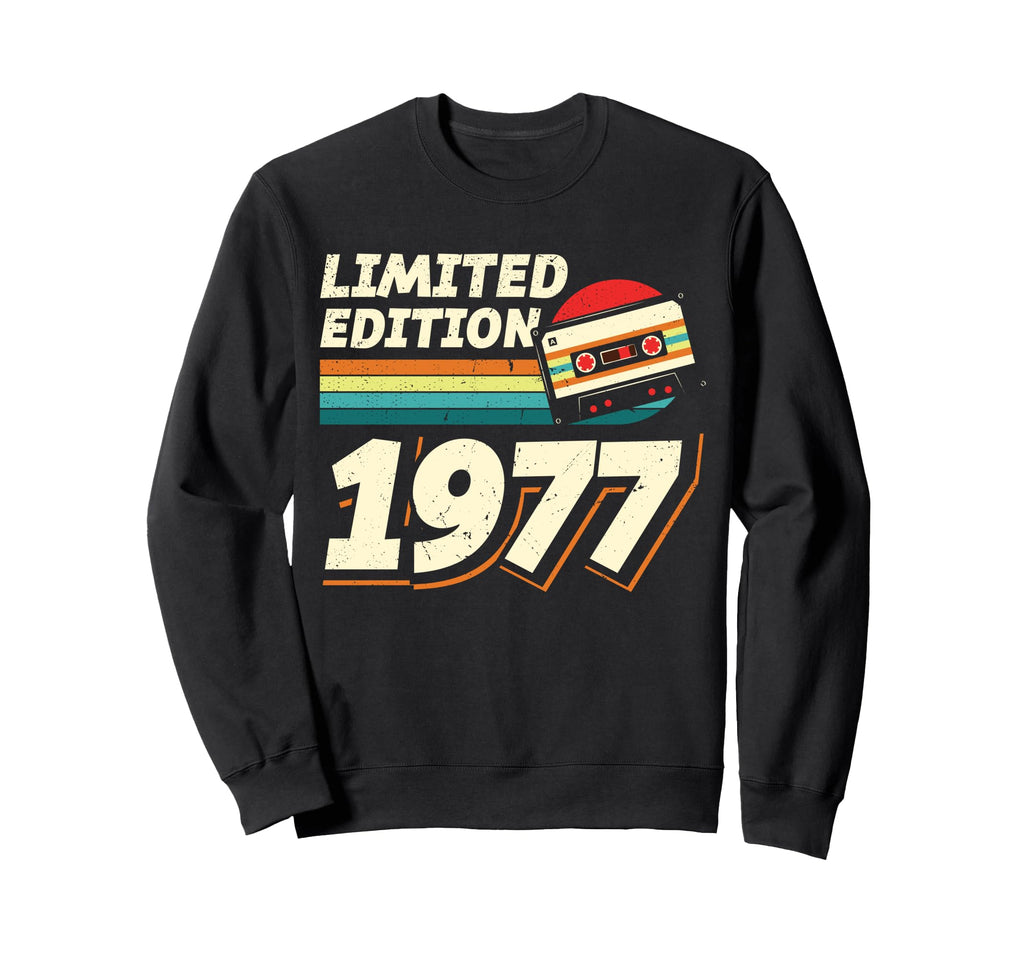 1977 Cassette Tape 47Th Birthday Sweatshirt - Aesthetic Graphic for Adults - T-Shirt, Sweatshirt, Hoodie