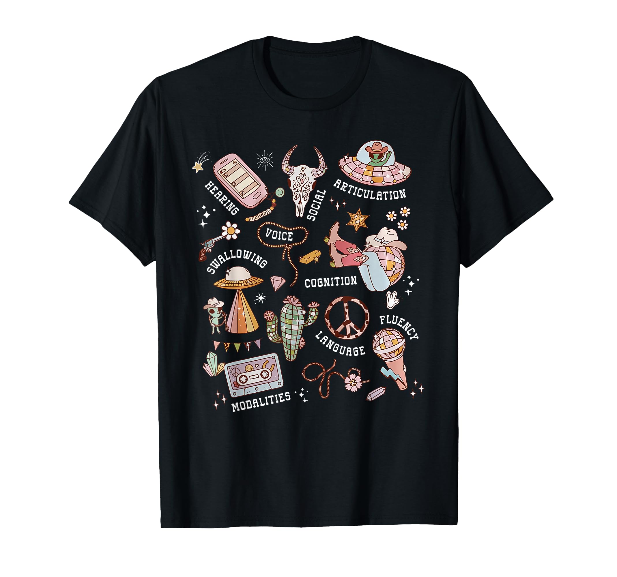 Slp Western Cowgirl Space Speech T-Shirt - Novelty Apparel for Adults - T-Shirt, Sweatshirt, Hoodie