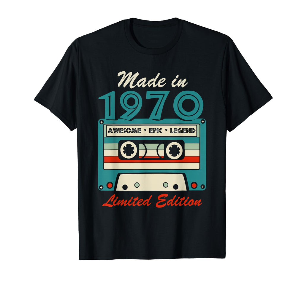 Made 1970 54Th Birthday Cassette Tape T-Shirt - Unique Graphic Unisex - T-Shirt, Sweatshirt, Hoodie