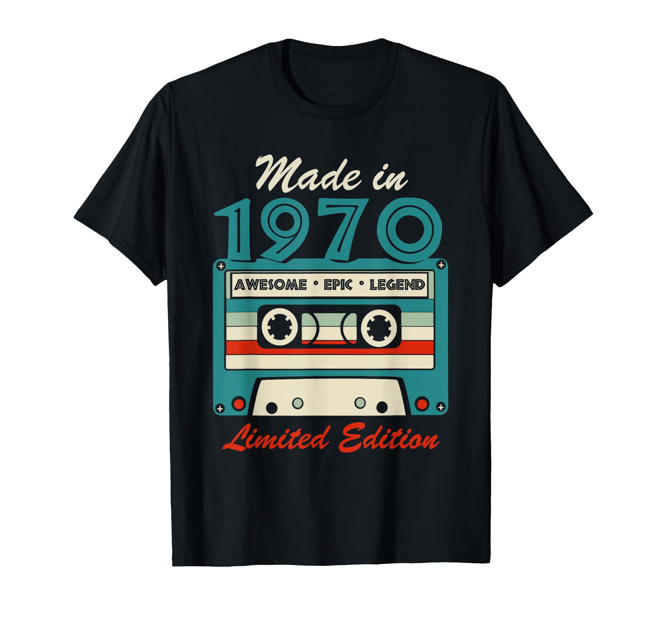 Made 1970 54Th Birthday Cassette Tape T-Shirt - Unique Graphic Unisex - T-Shirt, Sweatshirt, Hoodie