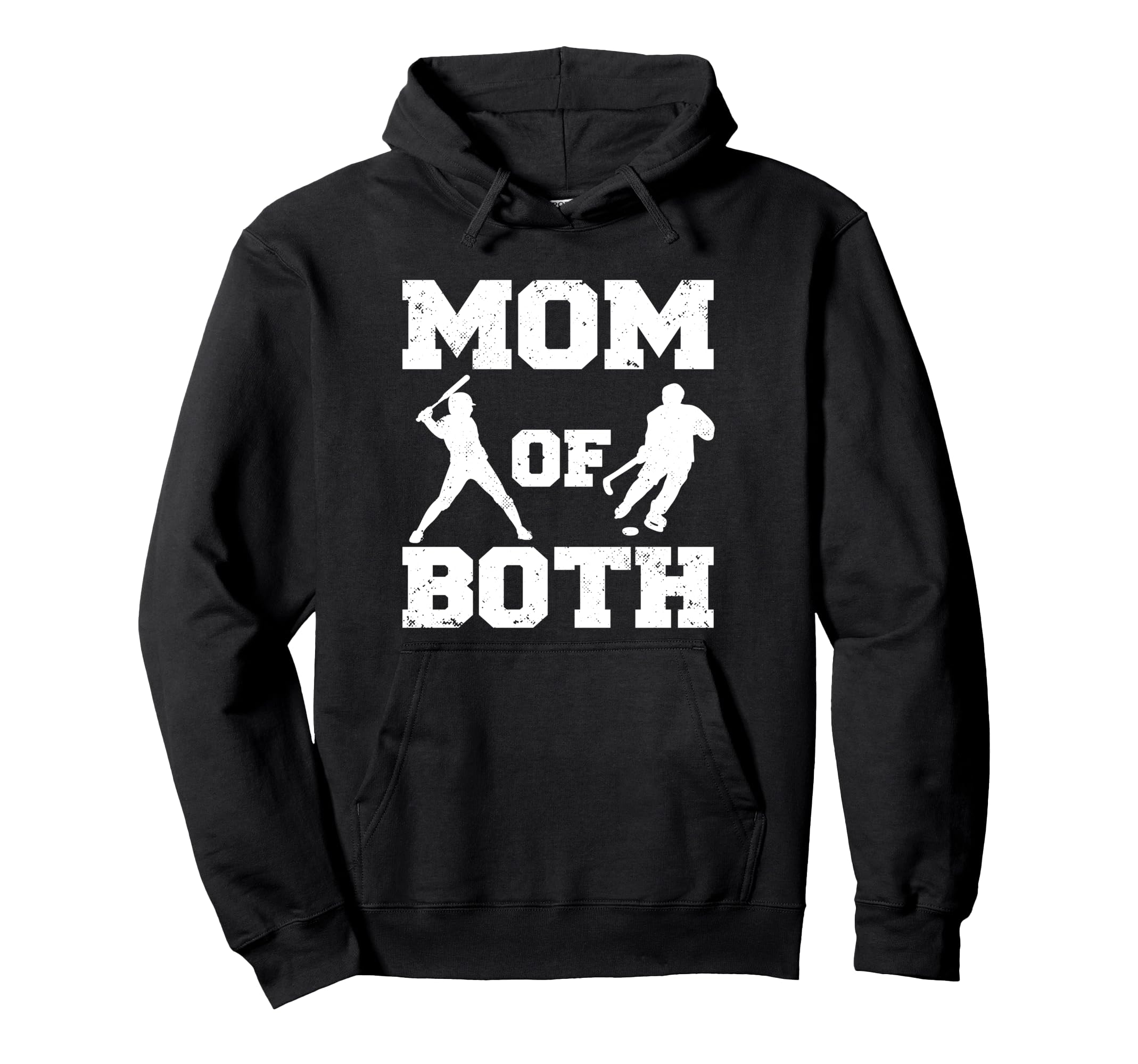 Mom Both Funny Baseball Hockey Mom Hoodie - Novelty Apparel for Adults - T-Shirt, Sweatshirt, Hoodie