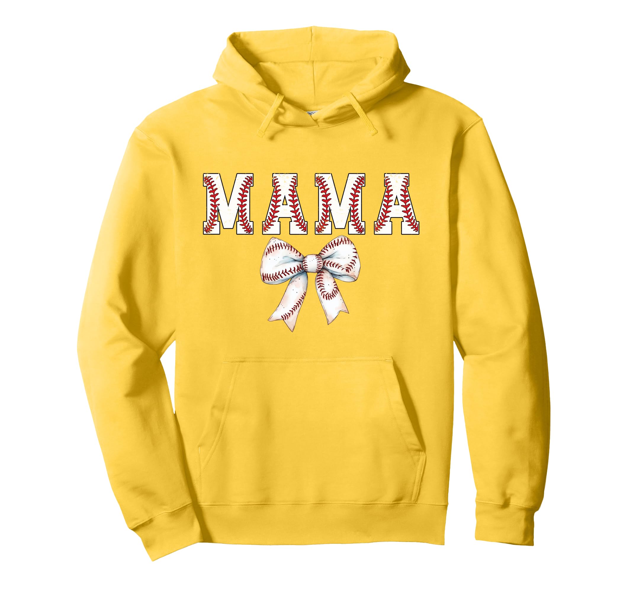 Baseball Mom Bow Baseball Mama Bow Hoodie - Casual Everyday Wear Men Women - T-Shirt, Sweatshirt, Hoodie