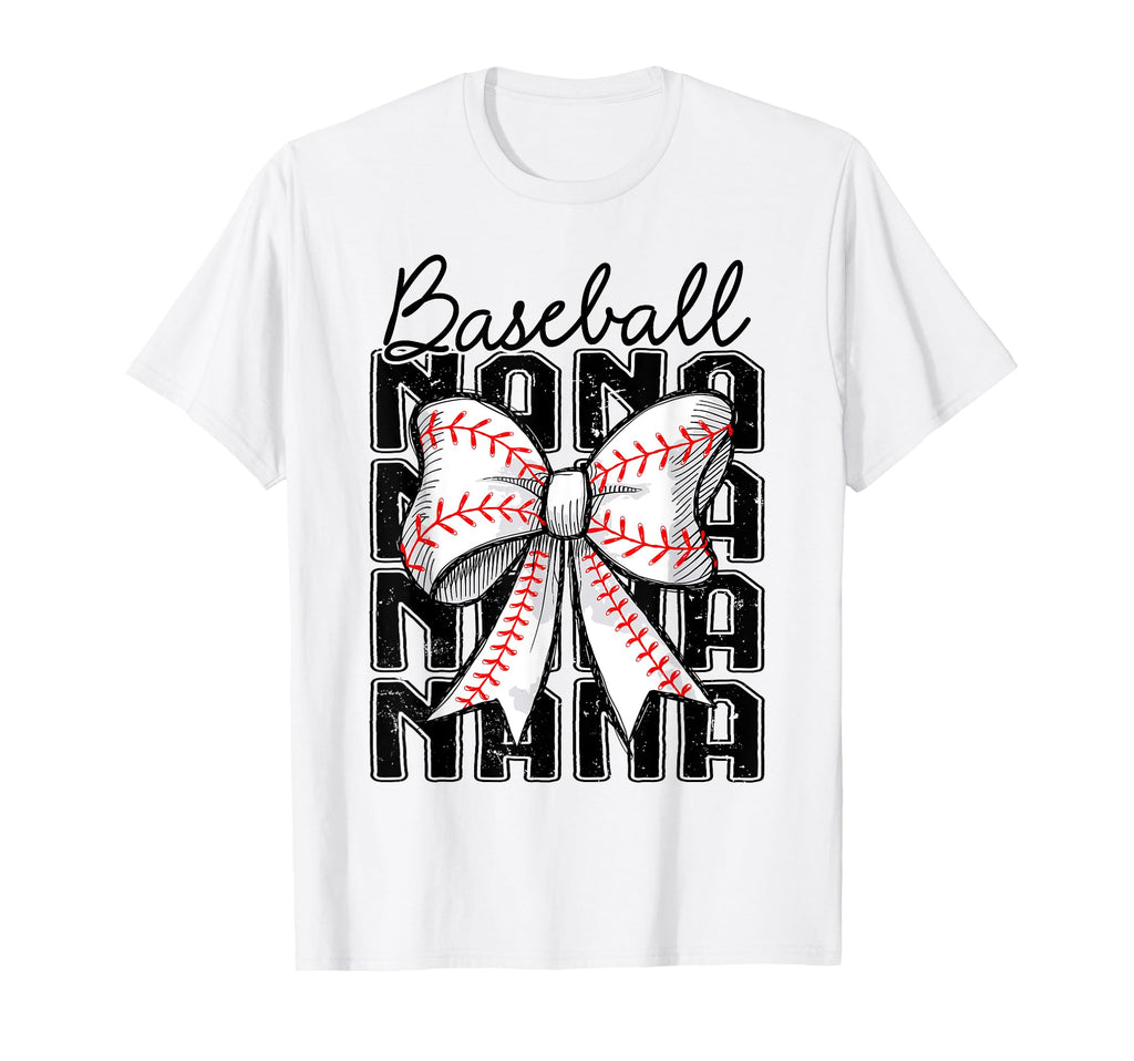 Baseball Nana Coquette Bow Baseball T-Shirt - Custom Art Print for Adults - T-Shirt, Sweatshirt, Hoodie