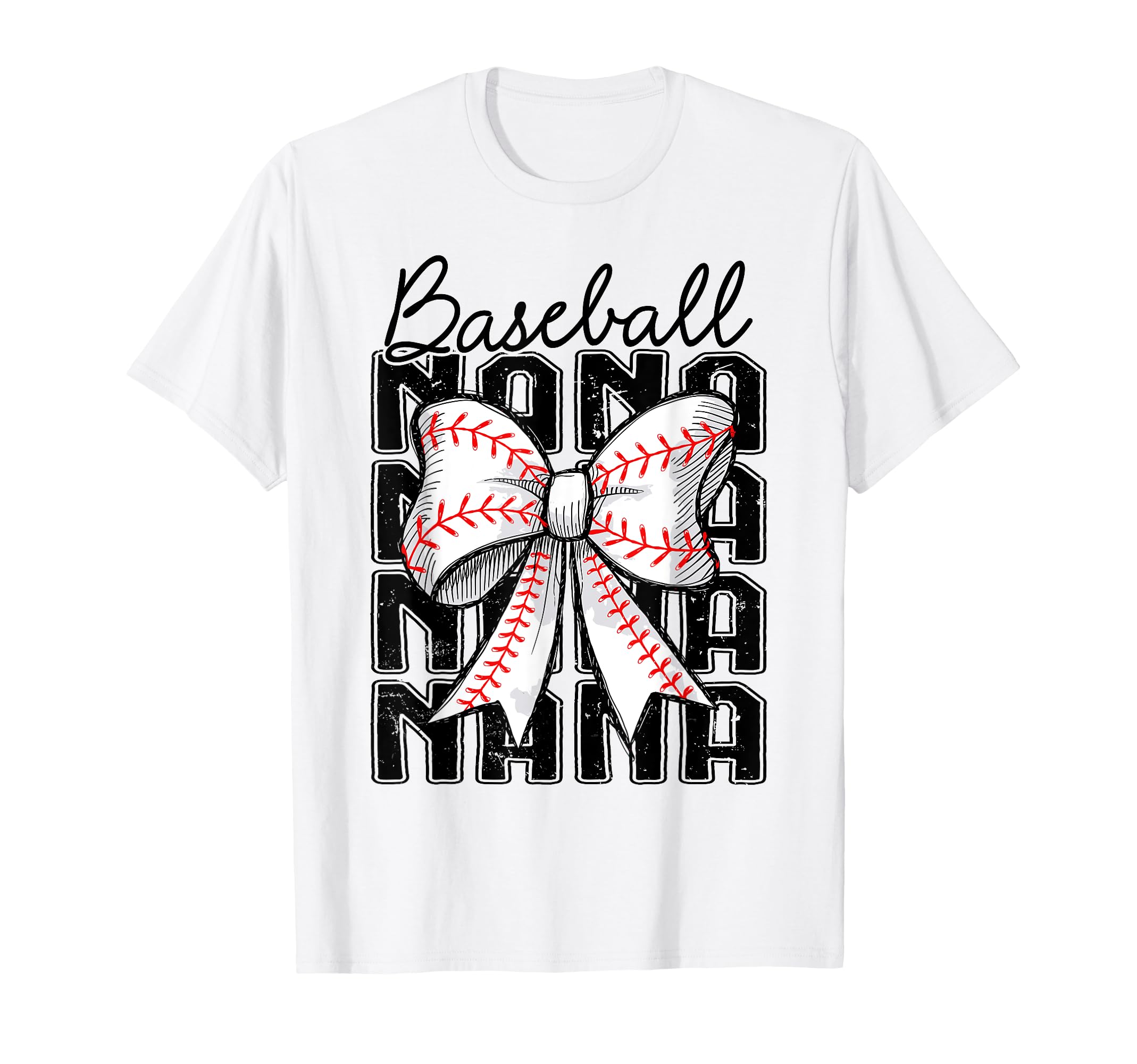 Baseball Nana Coquette Bow Baseball T-Shirt - Custom Art Print for Adults - T-Shirt, Sweatshirt, Hoodie