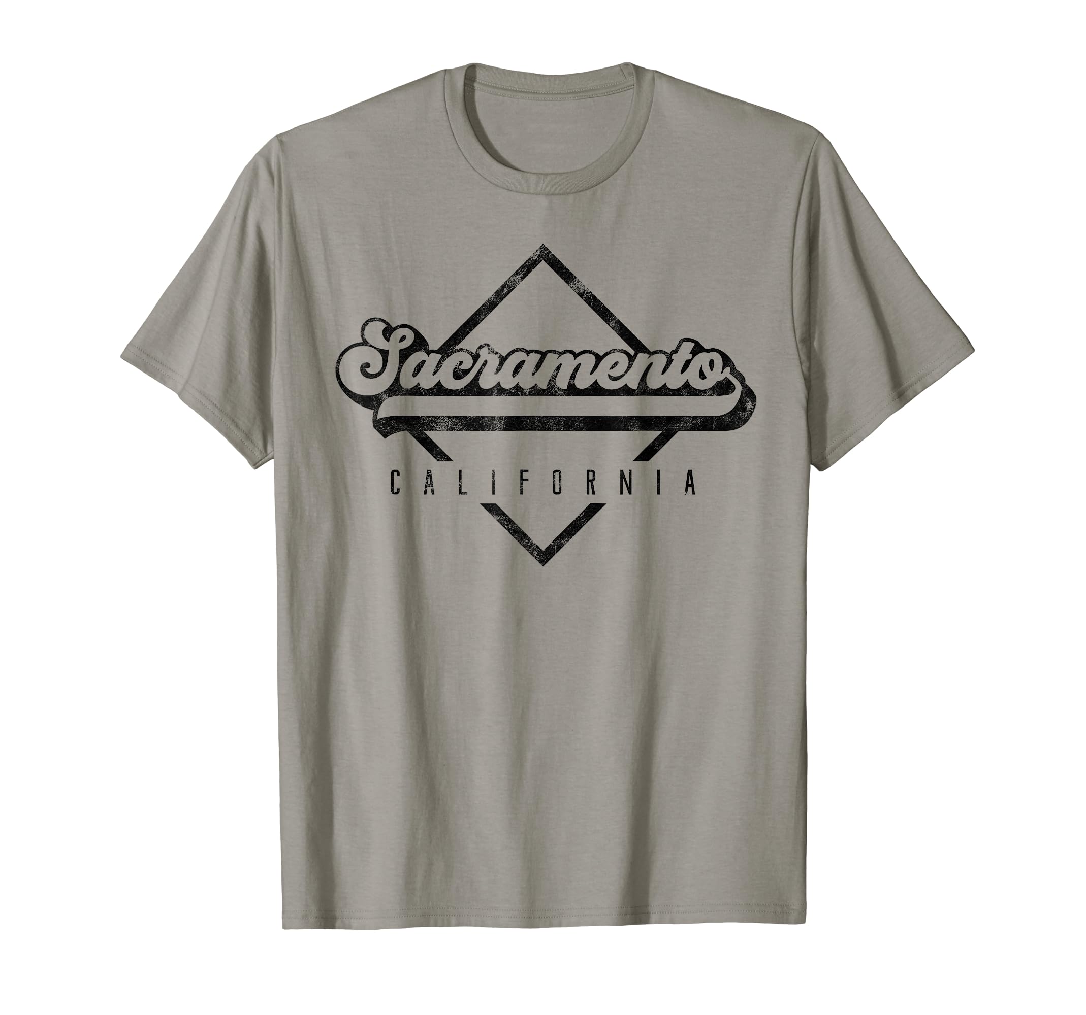 Sacramento California Distressed 70S T-Shirt - Fun Novelty Design Unisex - T-Shirt, Sweatshirt, Hoodie
