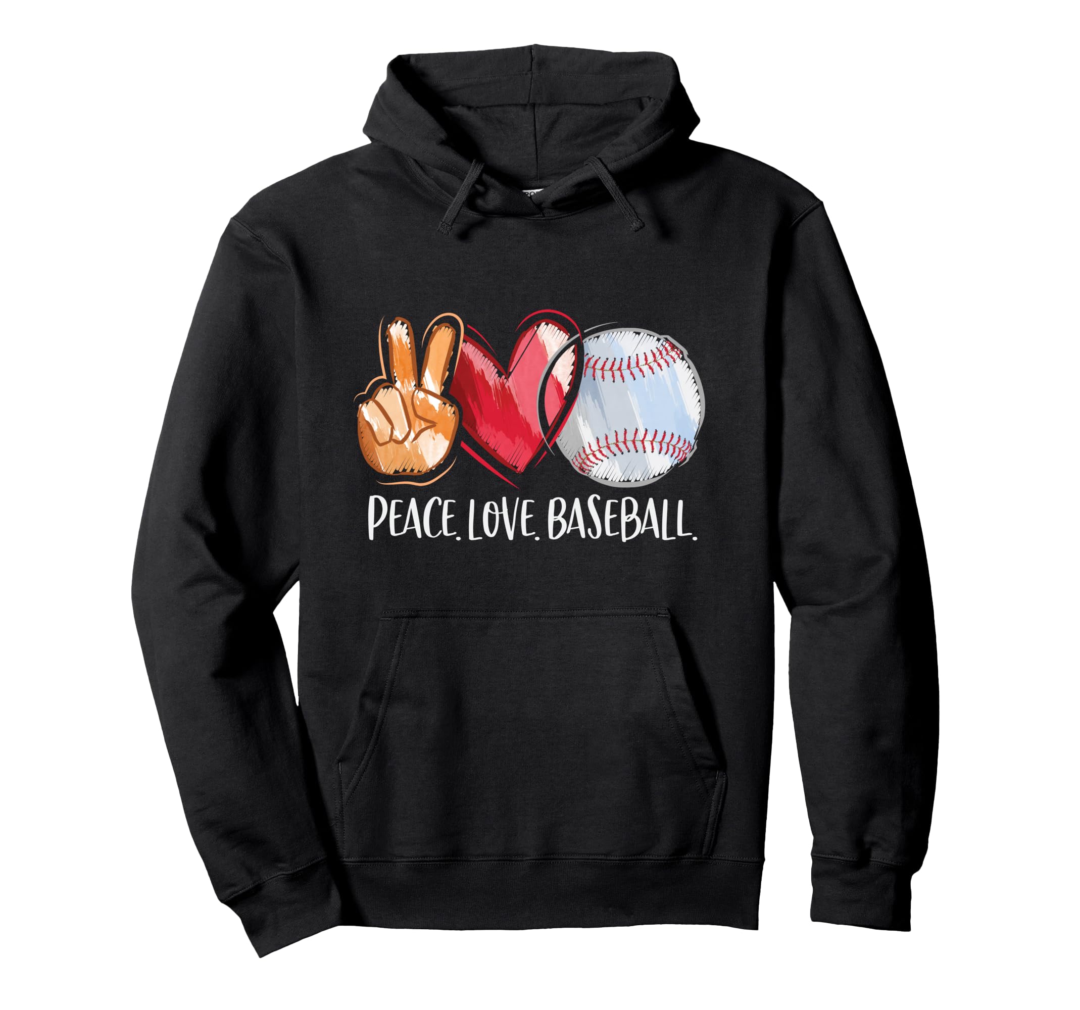 Peace Love Baseball Player Baseball Hoodie - Streetwear Style for Adults - T-Shirt, Sweatshirt, Hoodie
