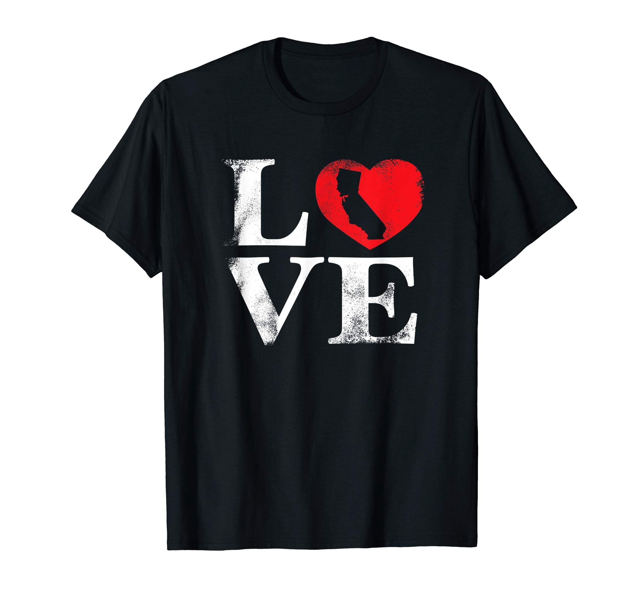 I Heart California Love White Distressed T-Shirt - Unique Graphic Men Women - T-Shirt, Sweatshirt, Hoodie