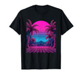 80S Vaporwave Aesthetic Palm Trees T-Shirt - Custom Art Print Men Women - T-Shirt, Sweatshirt, Hoodie