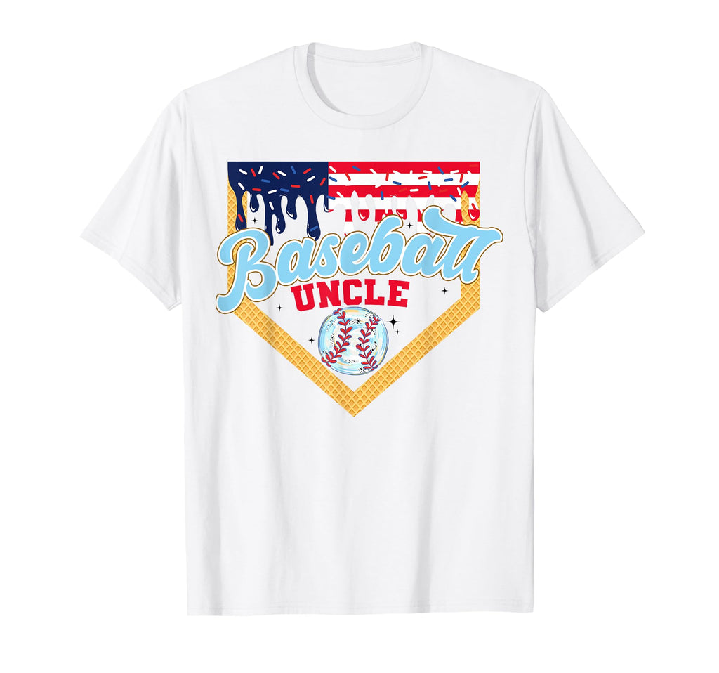 Baseball Uncle Ice Cream Drip American T-Shirt - Graphic Print Men Women - T-Shirt, Sweatshirt, Hoodie