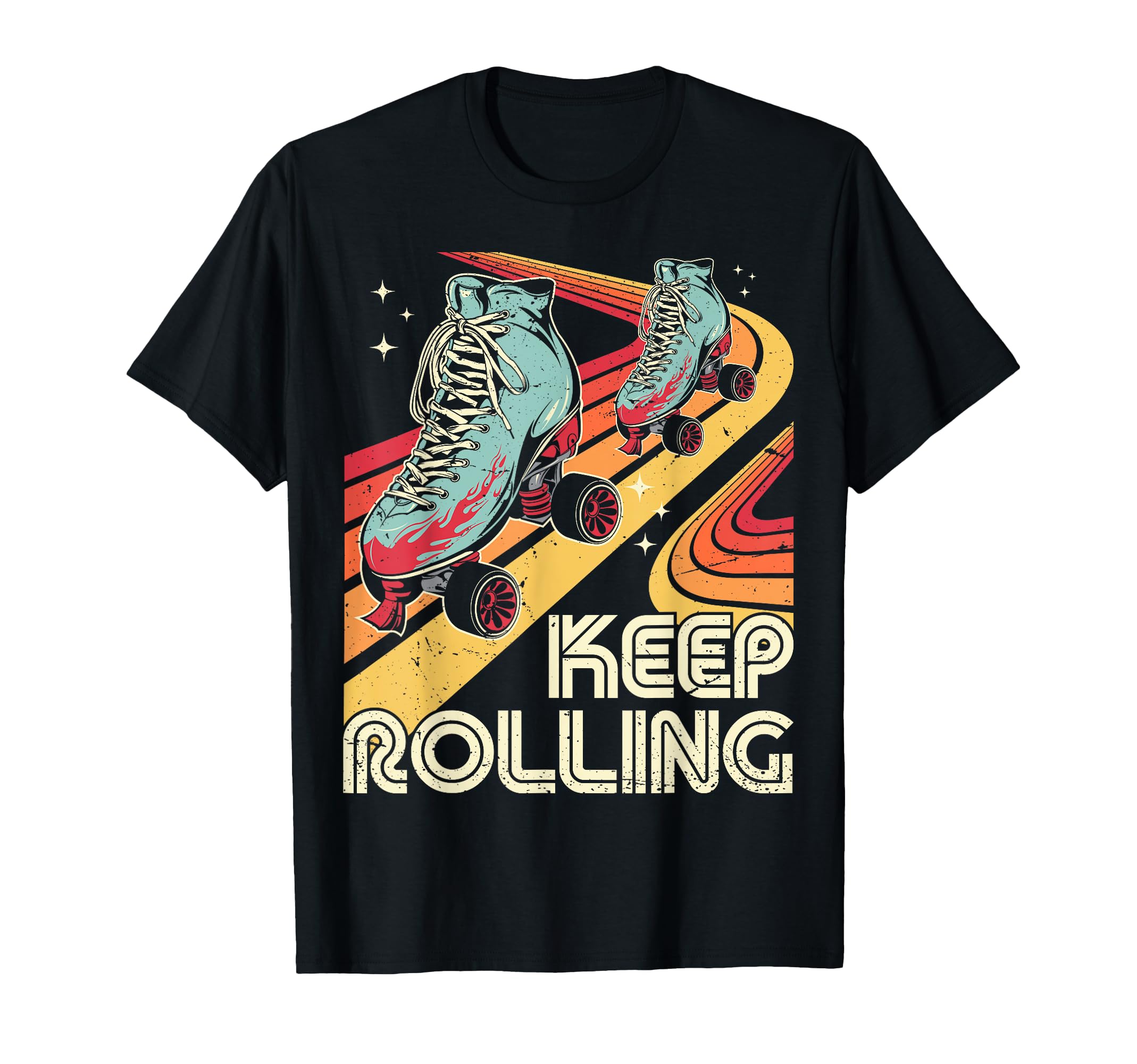 Roller Skating Skater Keep Rolling T-Shirt - Novelty Apparel for Adults - T-Shirt, Sweatshirt, Hoodie