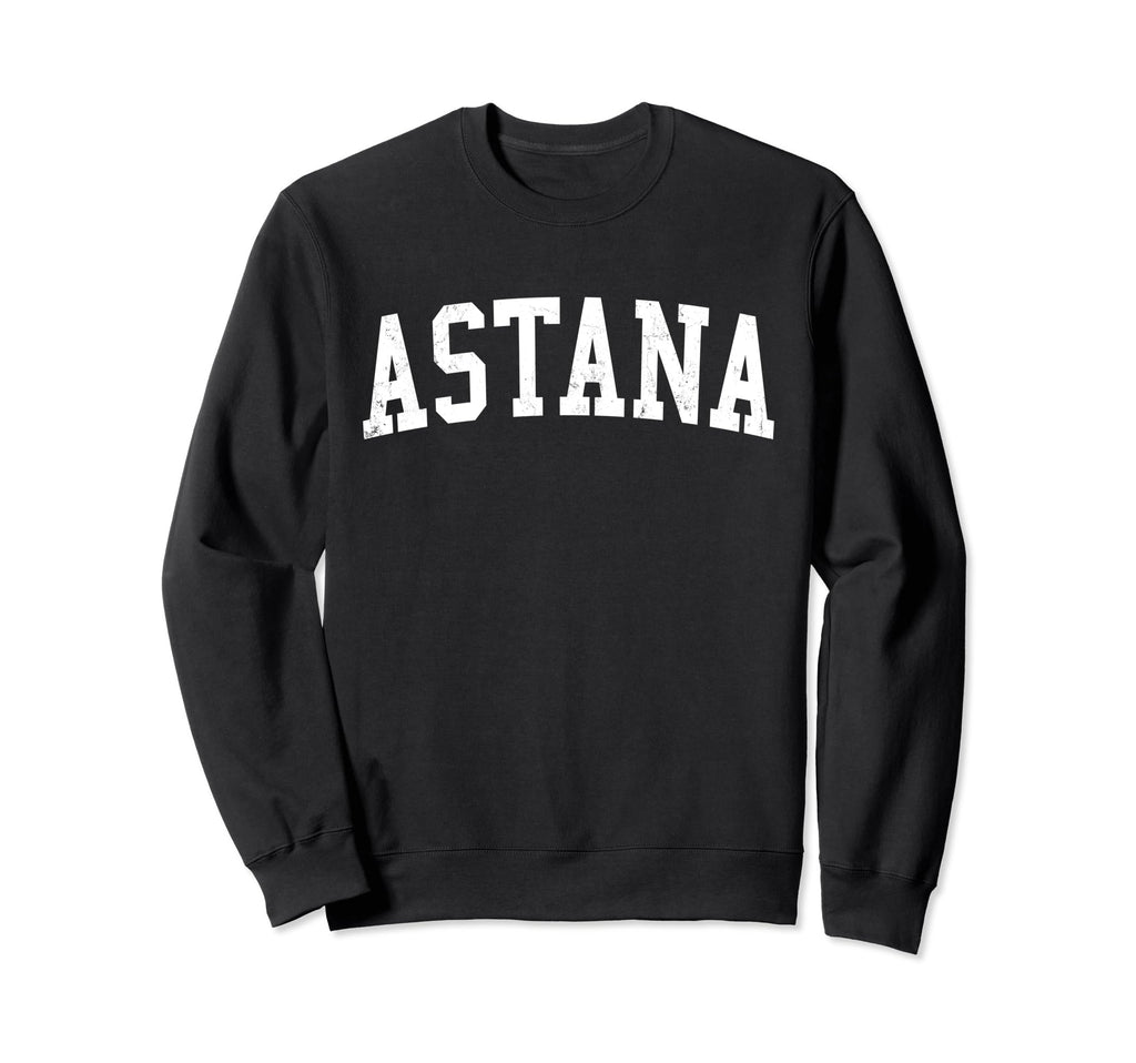 Astana Kazakhstan Distressed White Sweatshirt - Graphic Print Men Women - T-Shirt, Sweatshirt, Hoodie