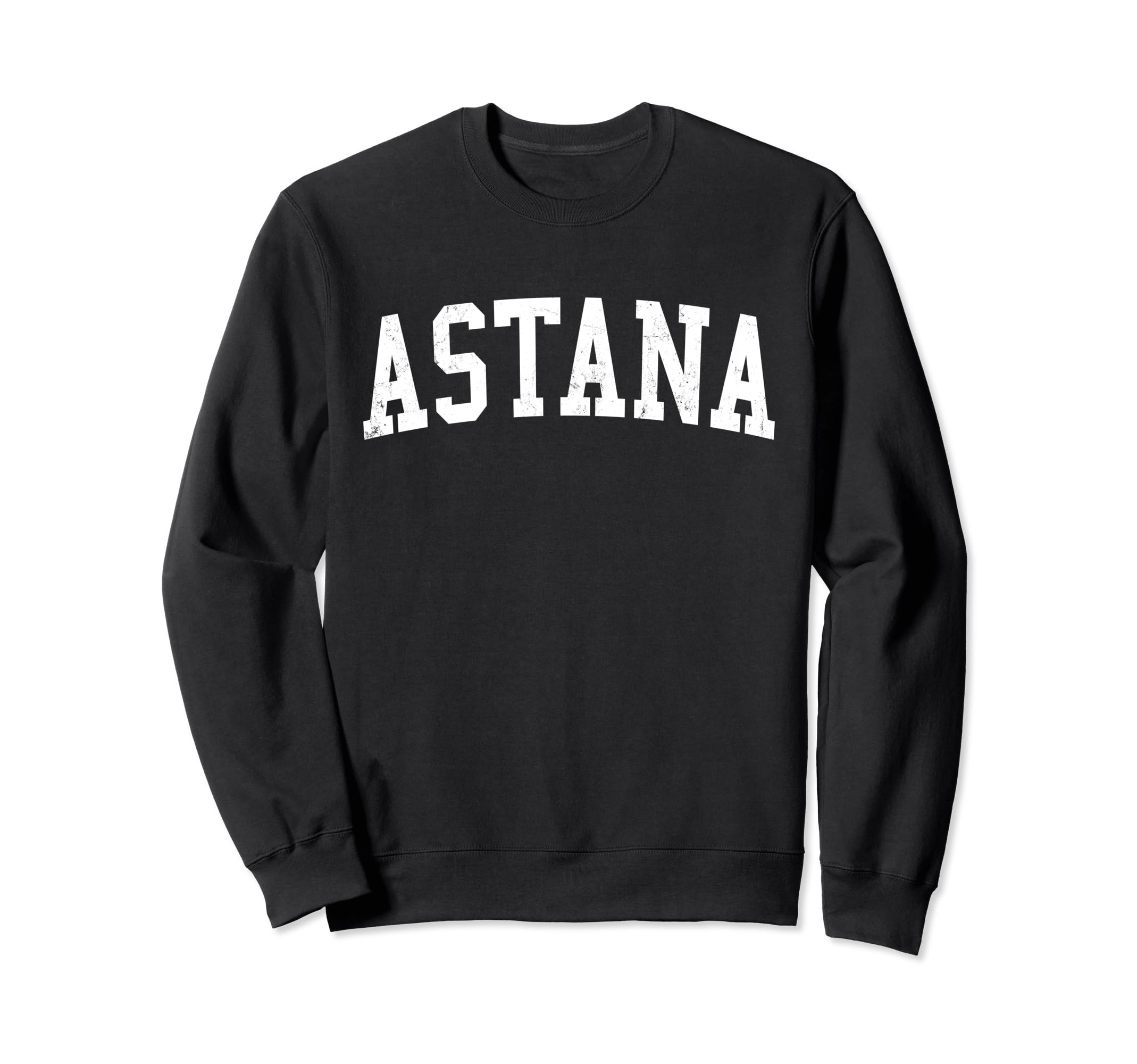 Astana Kazakhstan Distressed White Sweatshirt - Graphic Print Men Women - T-Shirt, Sweatshirt, Hoodie