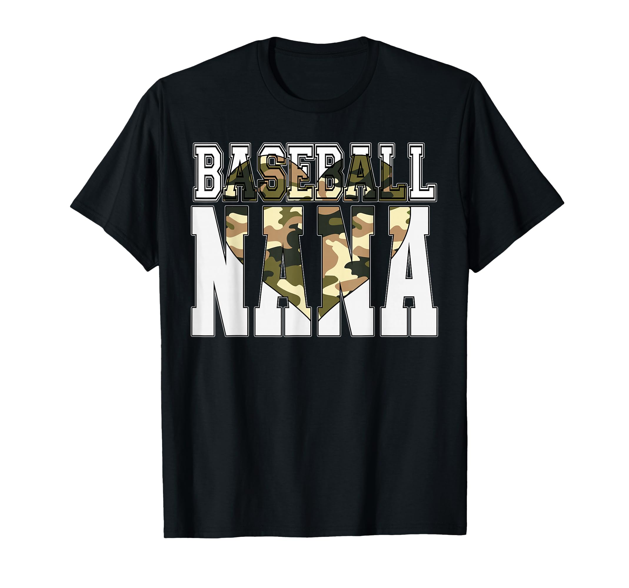 Baseball Nana Camo Heart Grandma Gigi T-Shirt - Minimalist Print Men Women - T-Shirt, Sweatshirt, Hoodie