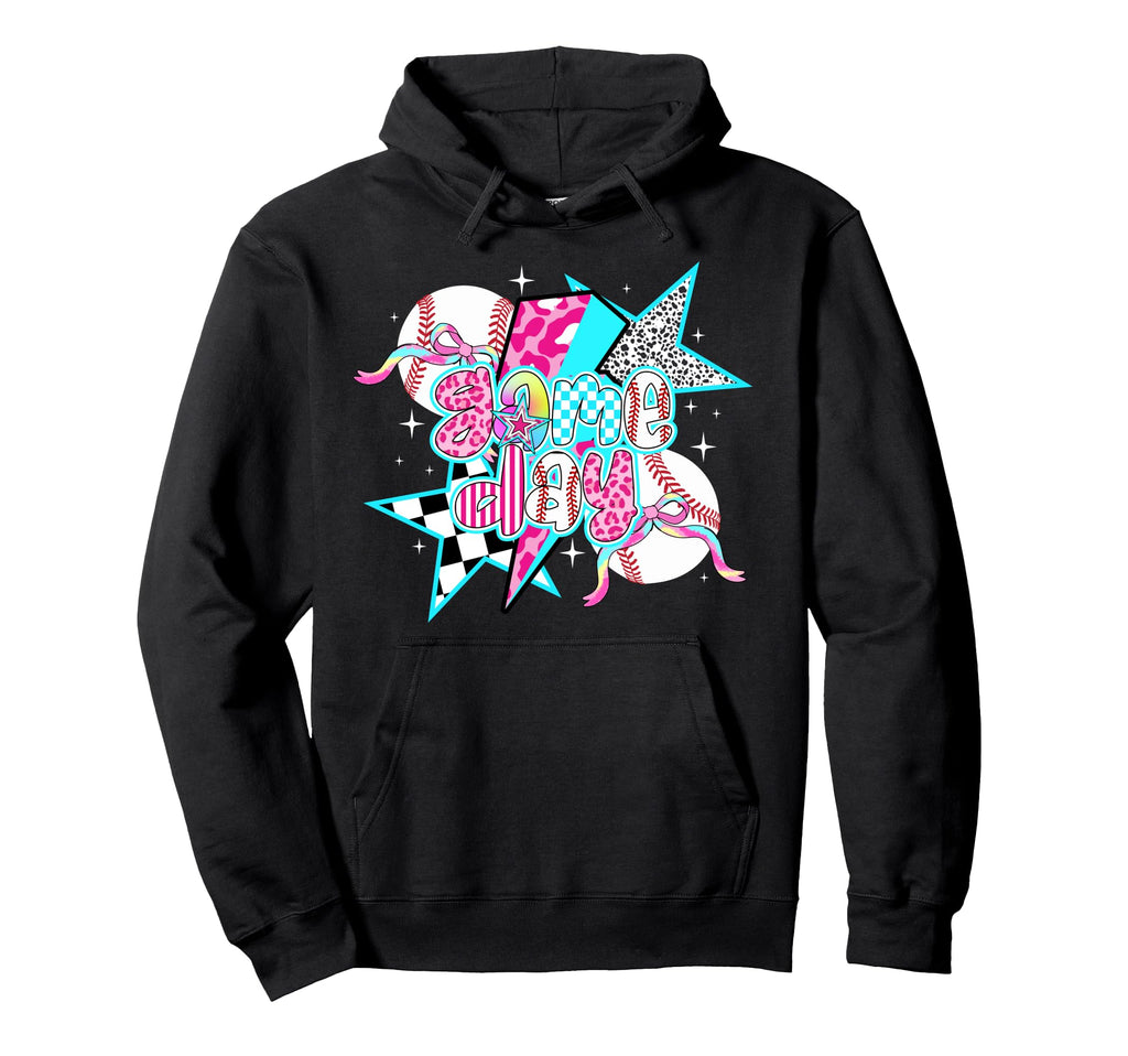 Baseball Game Day Preppy Game Day Baseball Hoodie - Graphic Print Unisex - T-Shirt, Sweatshirt, Hoodie