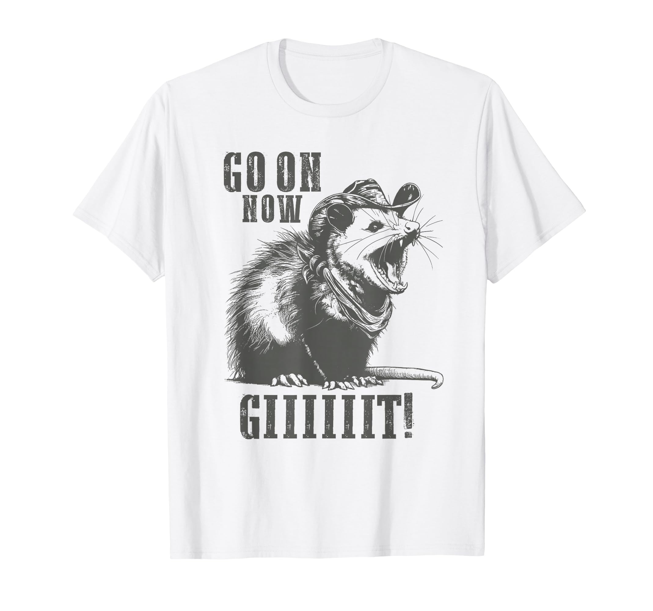 Cowboy Opossum Go Now Git Western T-Shirt - Aesthetic Graphic Men Women - T-Shirt, Sweatshirt, Hoodie