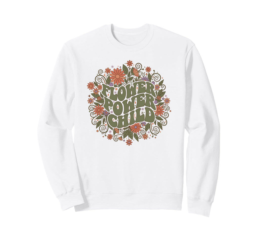 Flower Powered Child Groovy Sweatshirt - Casual Everyday Wear for Adults - T-Shirt, Sweatshirt, Hoodie
