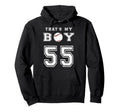 Thats My Baseball 55 Jersey Number Mom Hoodie - Unique Graphic for Adults - T-Shirt, Sweatshirt, Hoodie