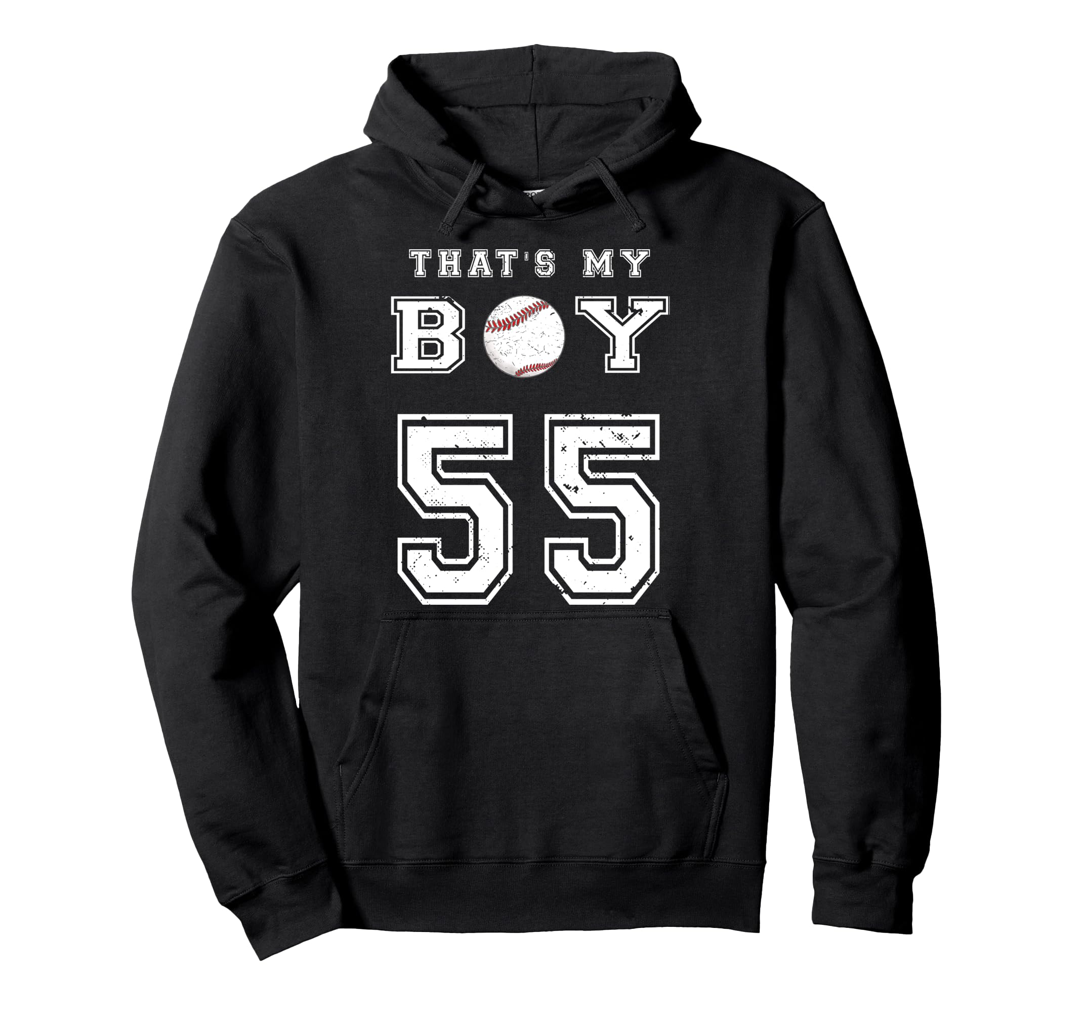 Thats My Baseball 55 Jersey Number Mom Hoodie - Unique Graphic for Adults - T-Shirt, Sweatshirt, Hoodie