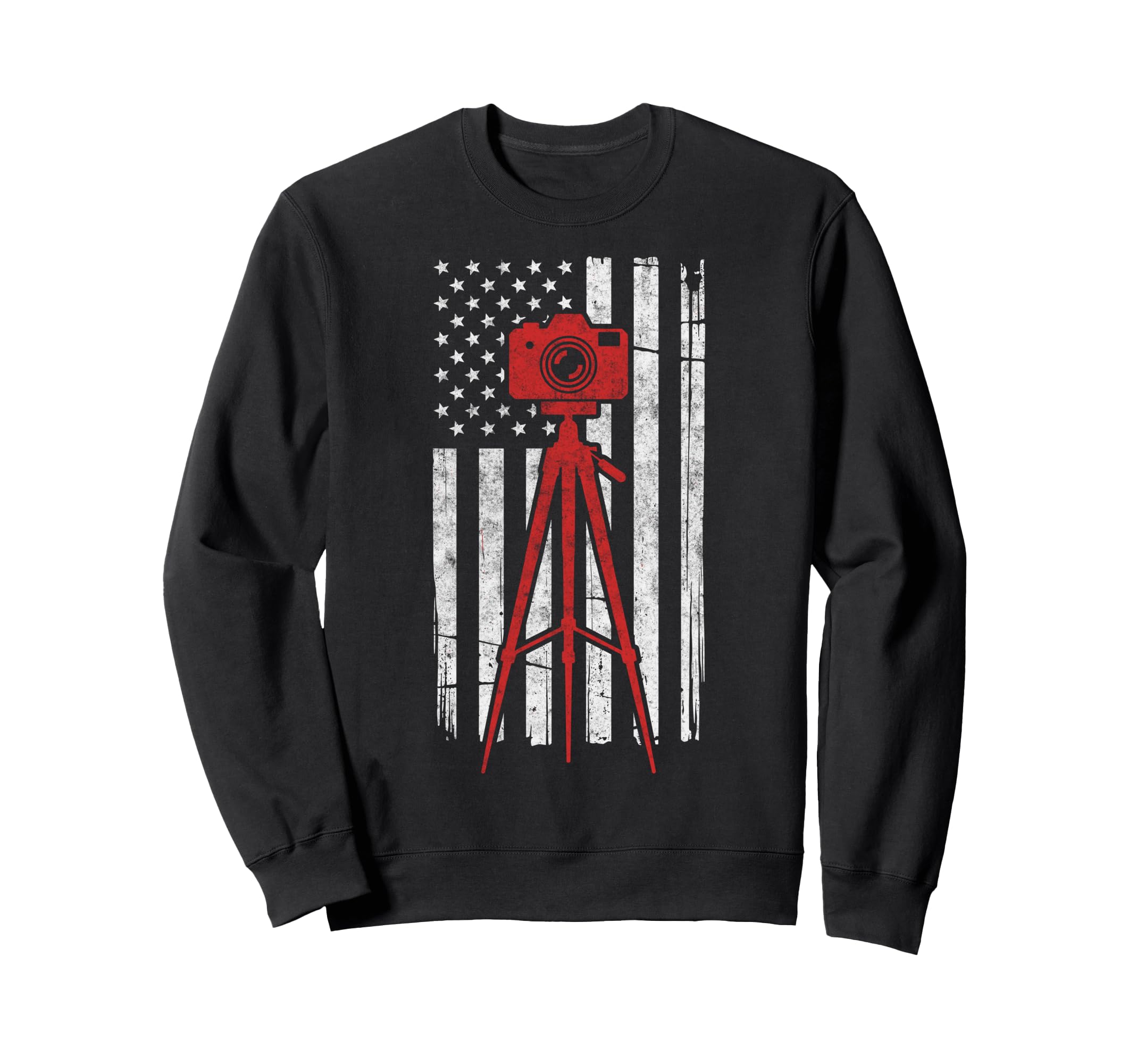 Us Flag Photo Camera Photographer Sweatshirt - Novelty Apparel Unisex - T-Shirt, Sweatshirt, Hoodie