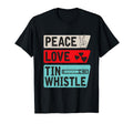 Peace Love Tin Whistle Instrument T-Shirt - Novelty Apparel for Adults - T-Shirt, Sweatshirt, Hoodie