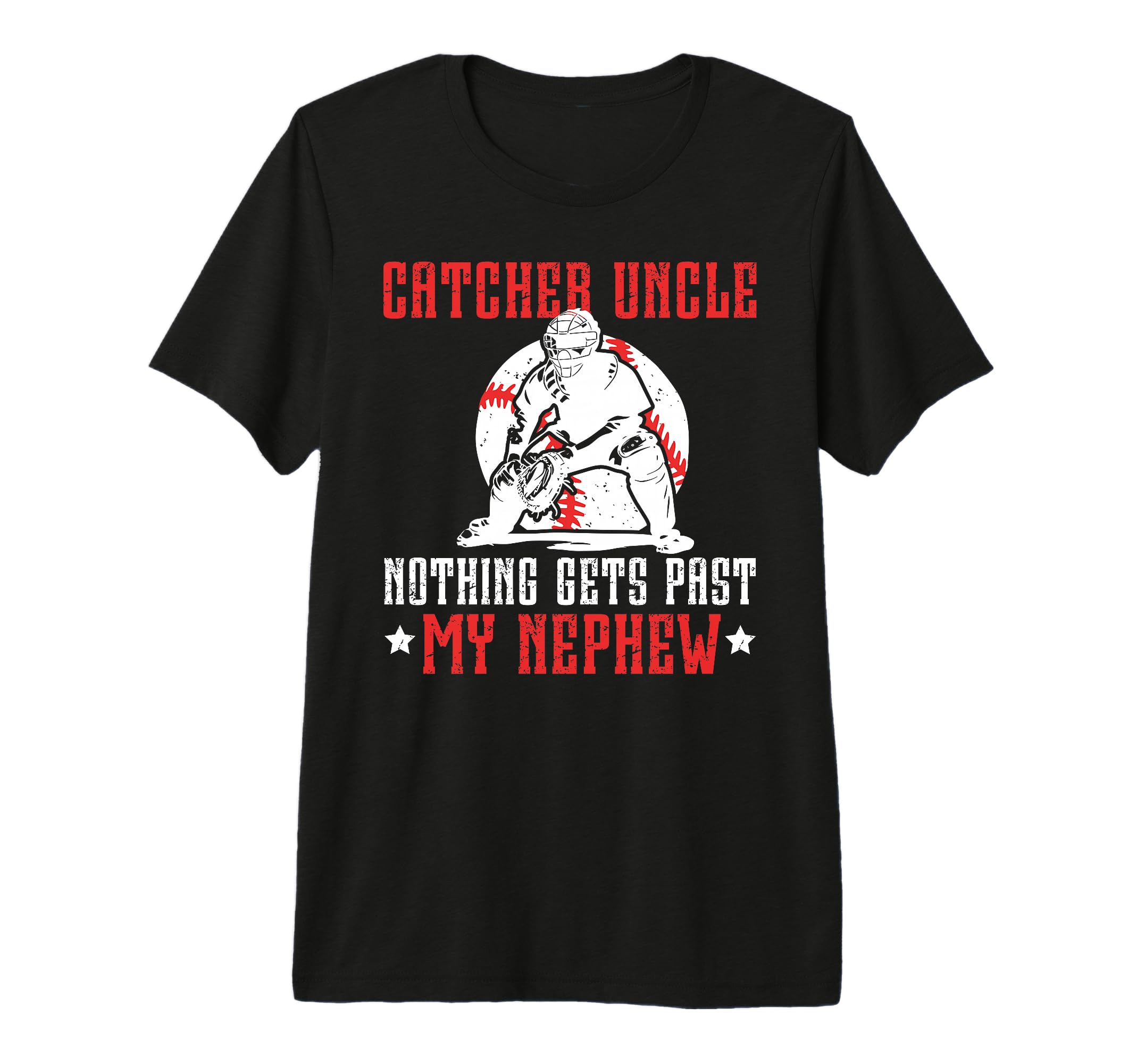 Mens Baseball Catcher Uncle Proud T-Shirt - Trendy Graphic for Adults - T-Shirt, Sweatshirt, Hoodie
