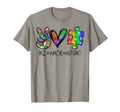 Autism Peace Love Rainbow Glitter T-Shirt - Fun Novelty Design for Adults - T-Shirt, Sweatshirt, Hoodie