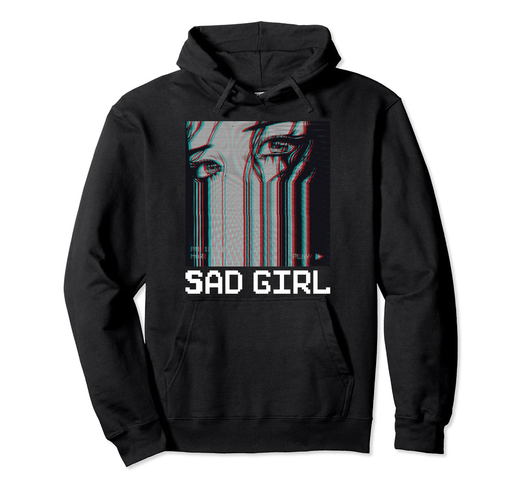 Sad Vaporwave Aesthetic Hoodie - Custom Art Print Unisex - T-Shirt, Sweatshirt, Hoodie