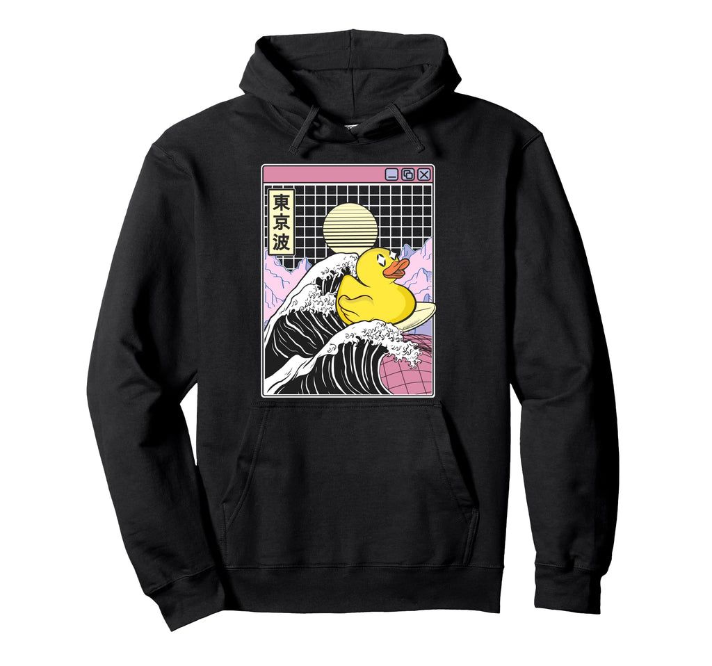 Rubber Duck Surfing Kanagawa Wave Hoodie - Casual Everyday Wear for Adults - T-Shirt, Sweatshirt, Hoodie