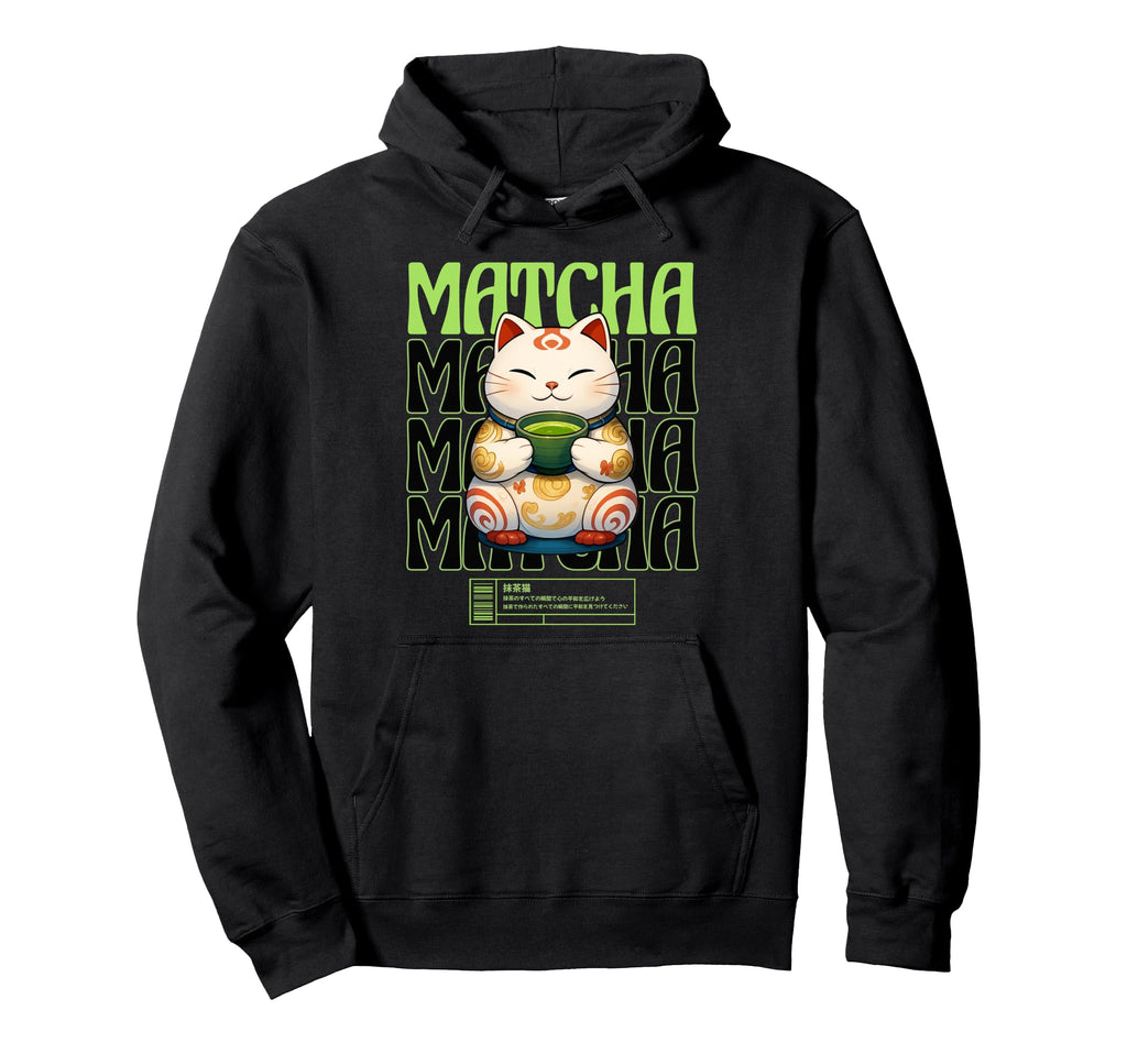 Matcha Cat Kawaii Japanese Otaku Hoodie - Custom Art Print for Adults - T-Shirt, Sweatshirt, Hoodie