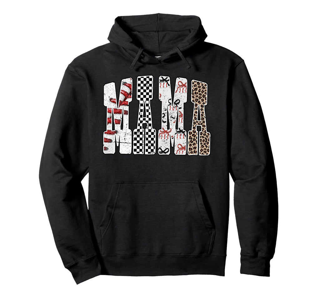 Mama Baseball Season Happy Game Day Trendy Hoodie - Unique Graphic Unisex - T-Shirt, Sweatshirt, Hoodie