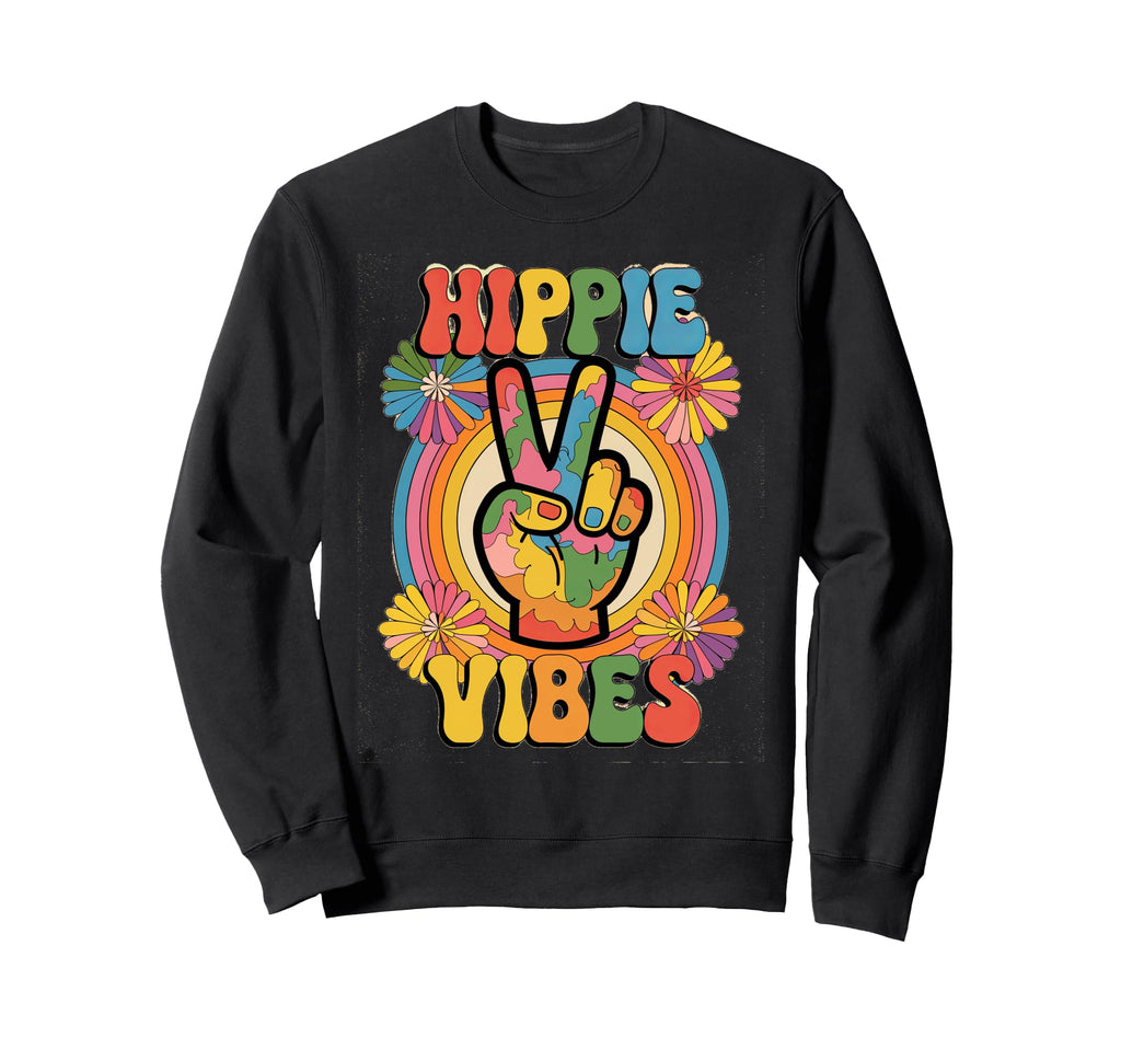 Groovy Hippie Vibes Flower Power Sweatshirt - Unique Graphic for Adults - T-Shirt, Sweatshirt, Hoodie
